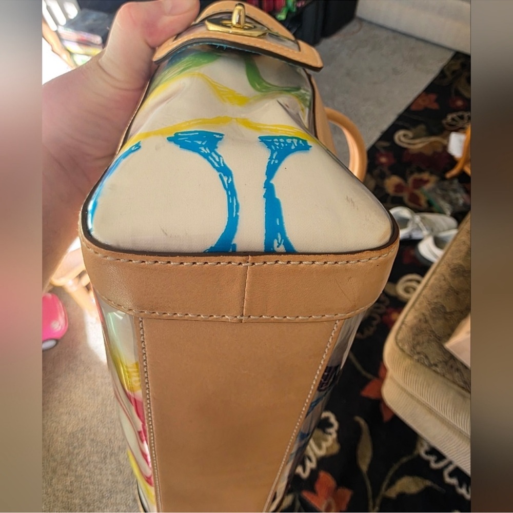 Coach Vintage Laminated Scribble Multicolor Signature Satchel - Picture 5 of 15